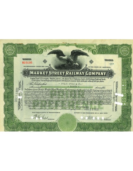 1922 - MARKET STREET RAILWAY COMPANY