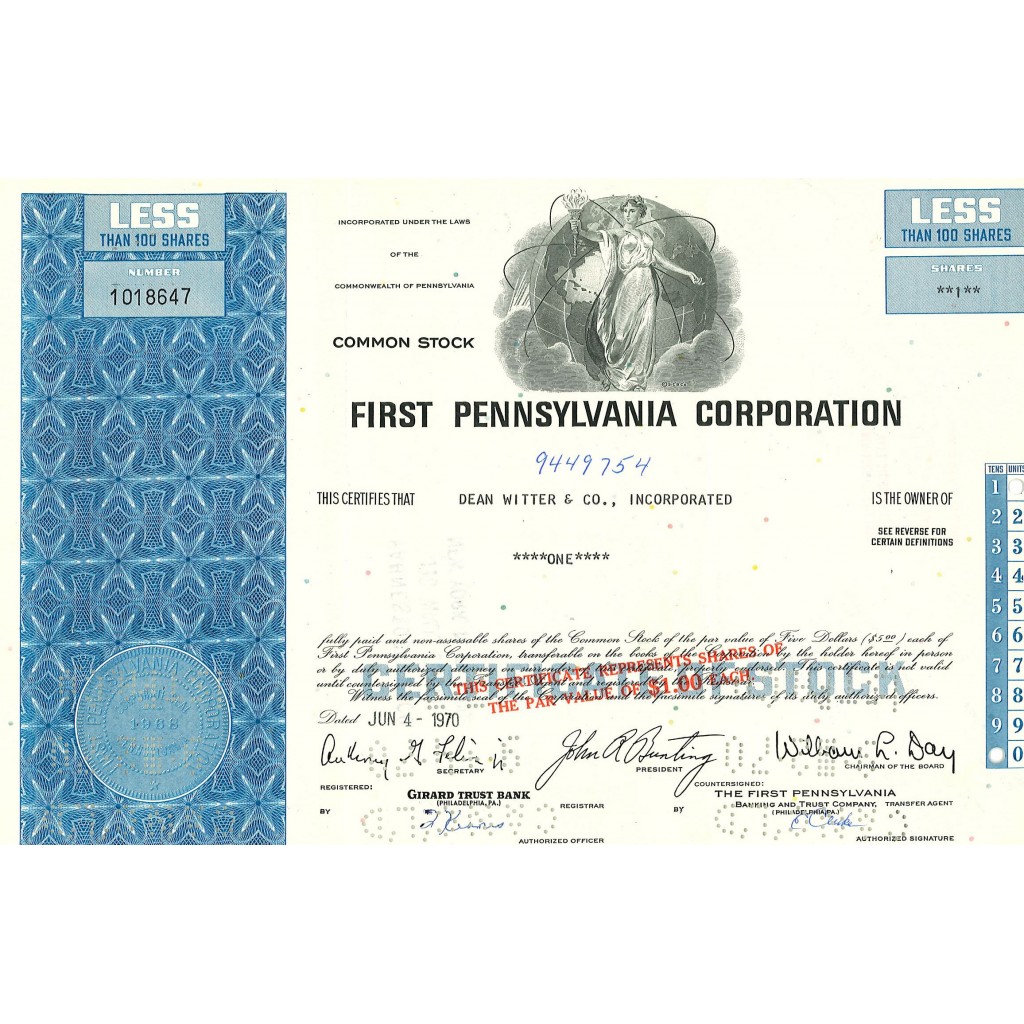 1970 - FIRST PENNSYLVANIA CORPORATION