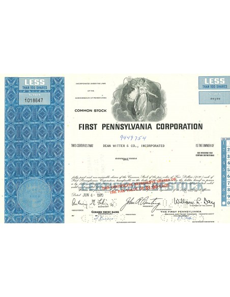 1970 - FIRST PENNSYLVANIA CORPORATION