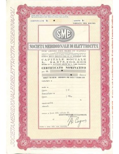 SME - SOC. MERIDIONALE DI ELETTRICITA' - AZIONI - NAPOLI 1899
