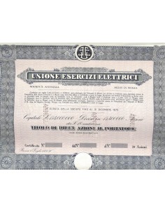 UNIONE ESERCIZI ELETTRICI -10 AZIONI - ROMA 1934