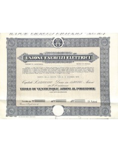 UNIONE ESERCIZI ELETTRICI -25 AZIONI - ROMA 1934