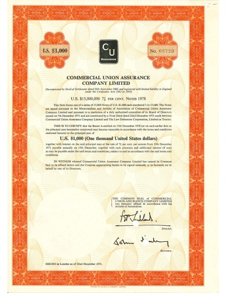 1971 - COMMERCIAL UNION ASSURANCE COMPANY LIMITED