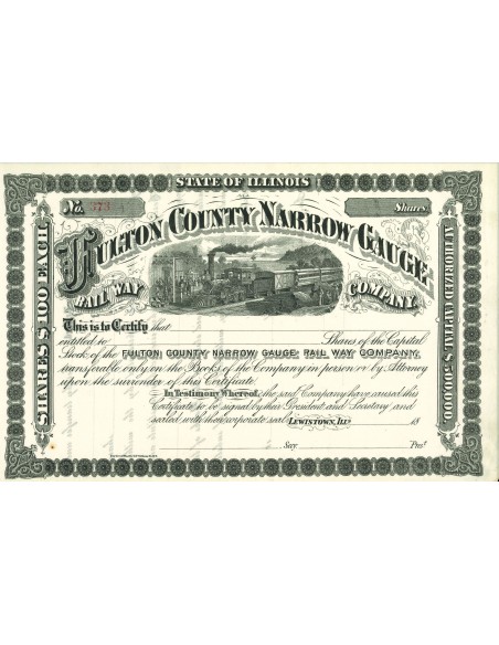 1878 - FULTON COUNTY NARROW GAUGE RAIL WAY COMPANY