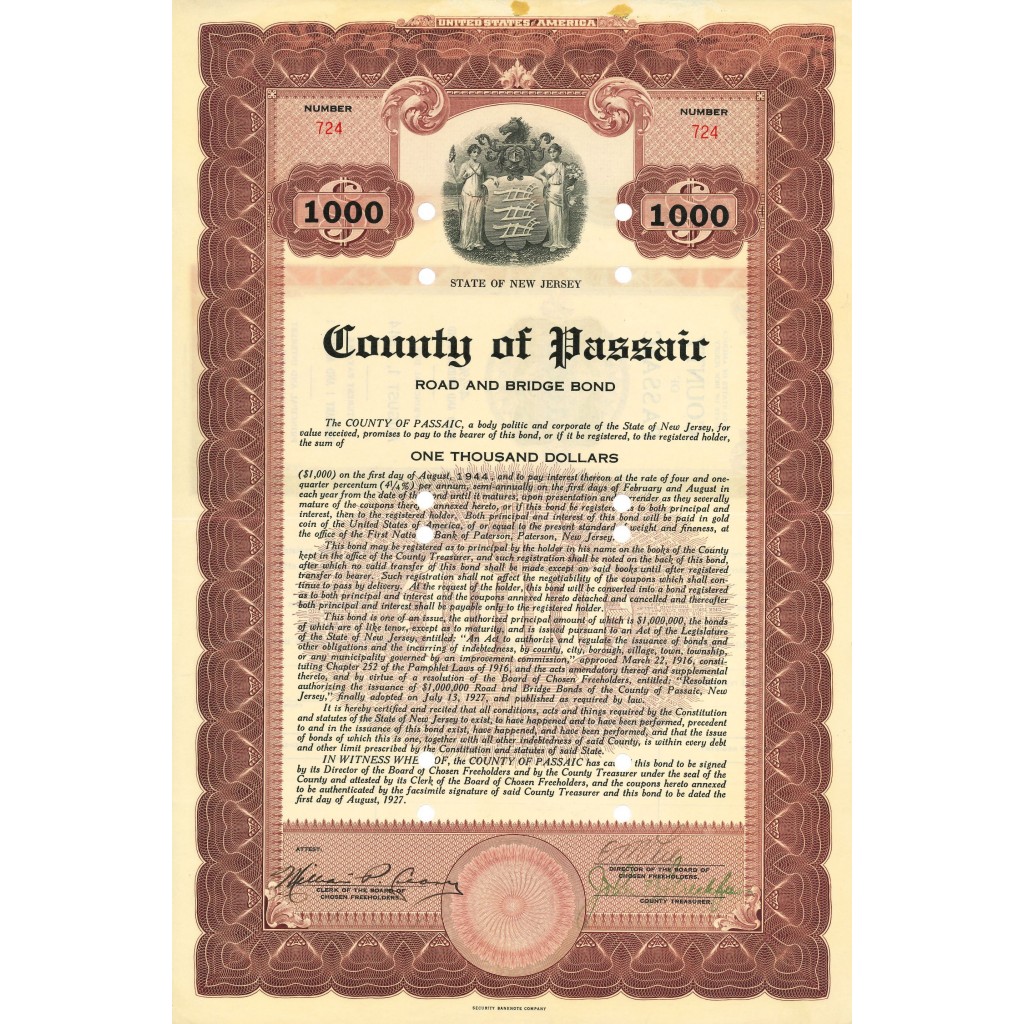 1927 - COUNTY OF PASSAIC (VIOLA)