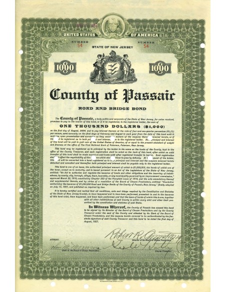 1927 - COUNTY OF PASSAIC (GRIGIO)