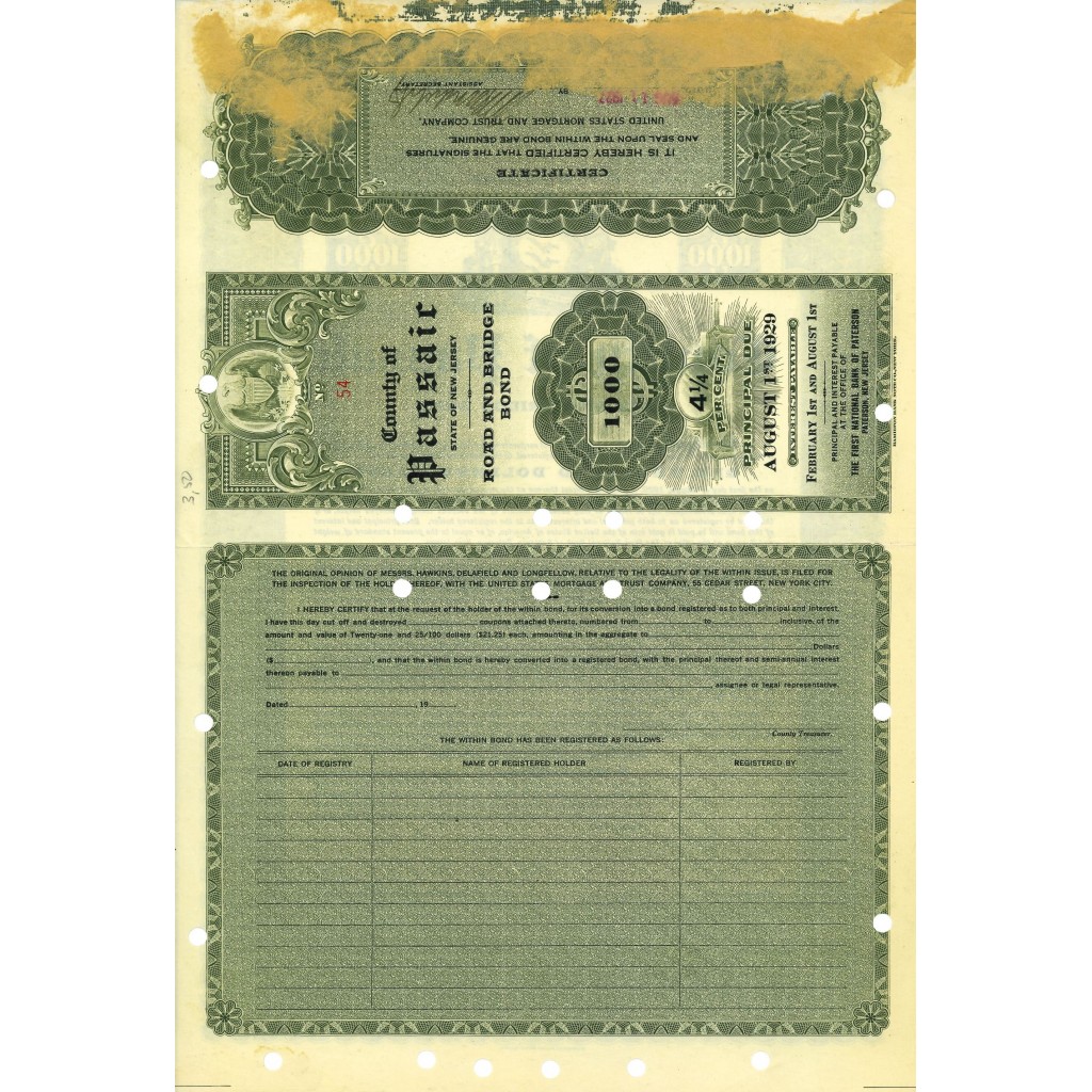 1927 - COUNTY OF PASSAIC (GRIGIO)