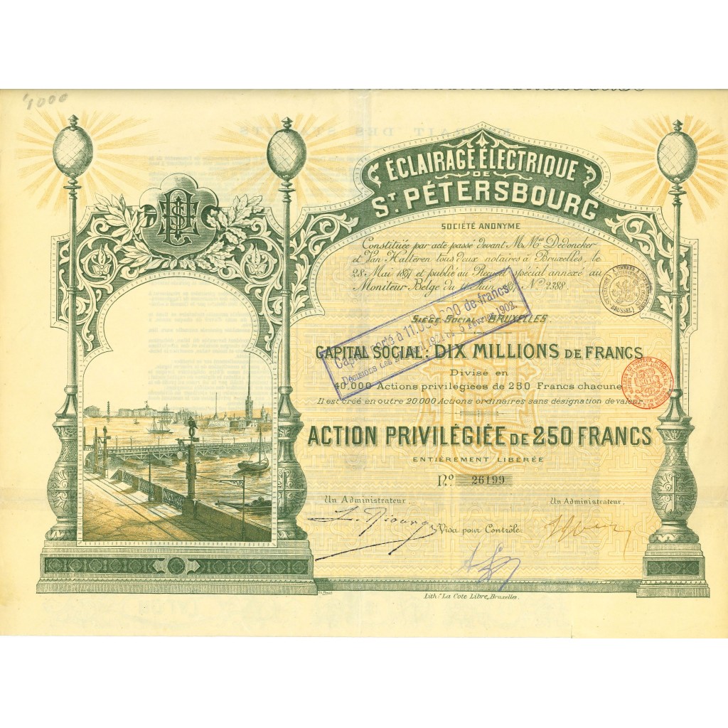 1897 - ECLAIRAGE ELECTRIQUE DE S. PETERSBOURG...