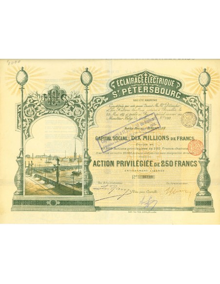 1897 - ECLAIRAGE ELECTRIQUE DE S. PETERSBOURG (AZIONE)
