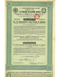 1912 - CHEMIN DE FER DE L'ALTAÏ COMP. DU