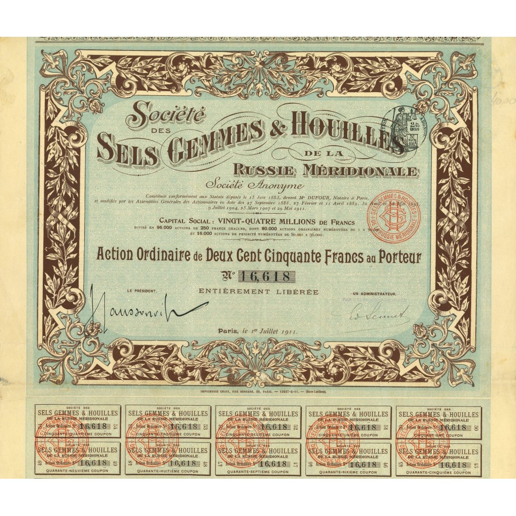 1911 - SELS GEMMES & HOUILLES DE LA RUSSIE...