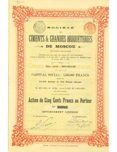 1900 - CIMENTS & GRANDES BRIQUETERIES DE MOSCOU SOC. DES