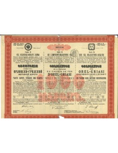 1889 - CHEMIN DE FER D'OREL-GRIASI COMP. DU (1000...