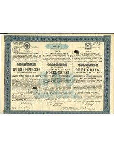 1889 - CHEMIN DE FER D'OREL-GRIASI COMP. DU (500...