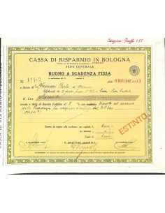 CASSA DI RISPARMIO IN BOLOGNA - BUONO 5% - 1942