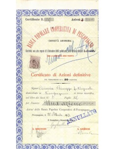 BANCA POP COOP. DI PESCOPAGANO - AZIONI 1912