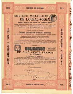 1910 - METALLURGIQUE DE L'OURAL-VOLGA SOC. (OBBLIGAZIONE)