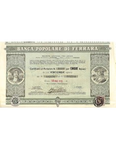 BANCA POPOLARE DI FERRARA - 5 AZIONI FERRARA 1923