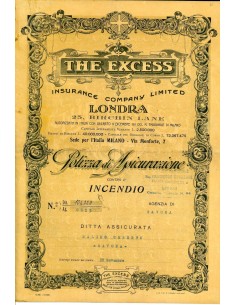 1921 - THE EXCESS INSURANCE COMPANY LIMITED - INCENDIO -...