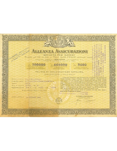 1953 - ALLEANZA ASSICURAZIONI - VITA MISTA - MILANO