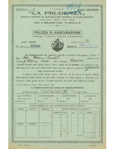 1929 - LA PRUDENZA - GRANDINE - MILANO