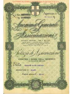 1931 - ANONIMA GENERALE DI ASSICURAZIONI - INCENDIO - MILANO