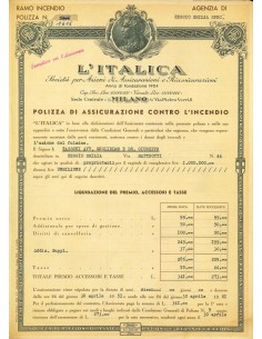 1951 - L'ITALICA SOCIETA' PER AZIONI DI ASSICURAZIONI E...