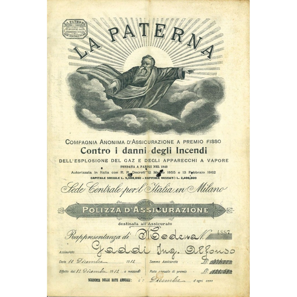 1912 - LA PATERNA - INCENDIO - MODENA