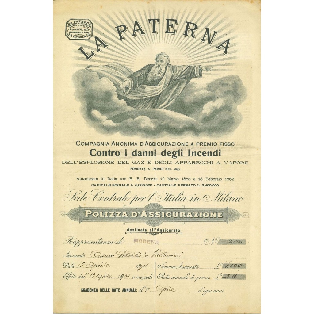 1901 - LA PATERNA - INCENDIO - MODENA