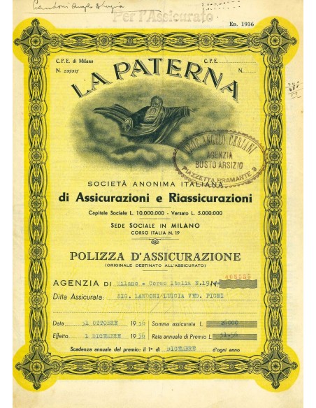 1936 - LA PATERNA - INCENDIO - MILANO