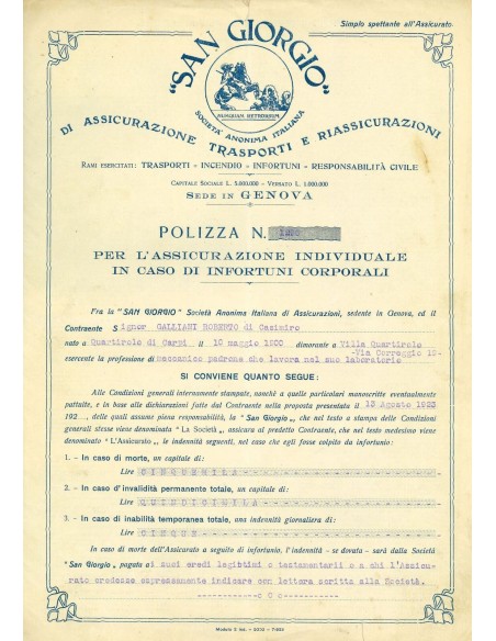 1923 - SAN GIORGIO - INFORTUNI - CARPI