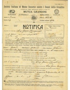 1913 - SOC. ITALIANA DI MUTUO SOCCORSO CONTRO I DANNI...