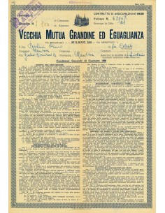 1938 - VECCHIA MUTUA GRANDINE ED EGUAGLIANZA - GRANDINE -...