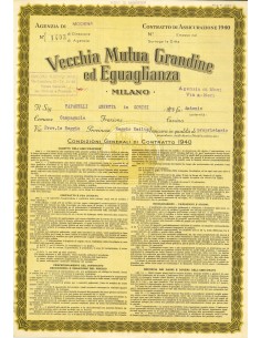 1940 - VECCHIA MUTUA GRANDINE ED EGUAGLIANZA - GRANDINE -...