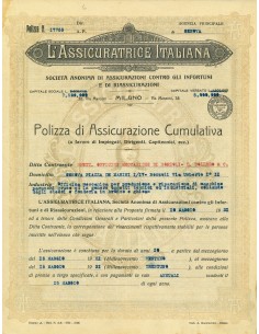 1921 - L'ASSICURATRICE ITALIANA - CUMULATIVA - GENOVA