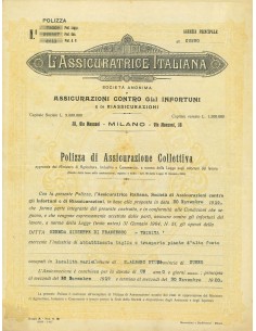 1919 - L'ASSICURATRICE ITALIANA - COLLETTIVA - CUNEO