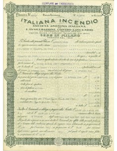 1923 - ITALIANA INCENDIO - INCENDIO - MILANO