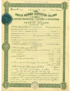 1913 - COOPERATIVA ITALIANA PER L'ASSICURAZIONE CONTRO...