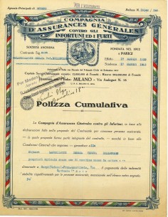1933 - COMPAGNIA D'ASSURANCES GENERALES CONTRO GLI...