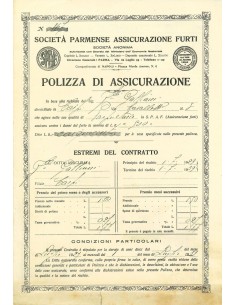 1929 - PARMENSE ASSICURAZIONE FURTI SOC. - FURTO - PARMA