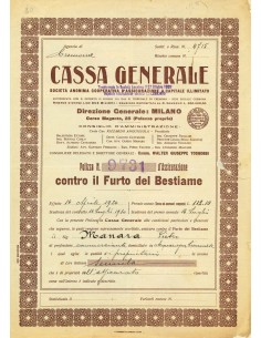 1926 - CASSA GENERALE - FURTO - MILANO