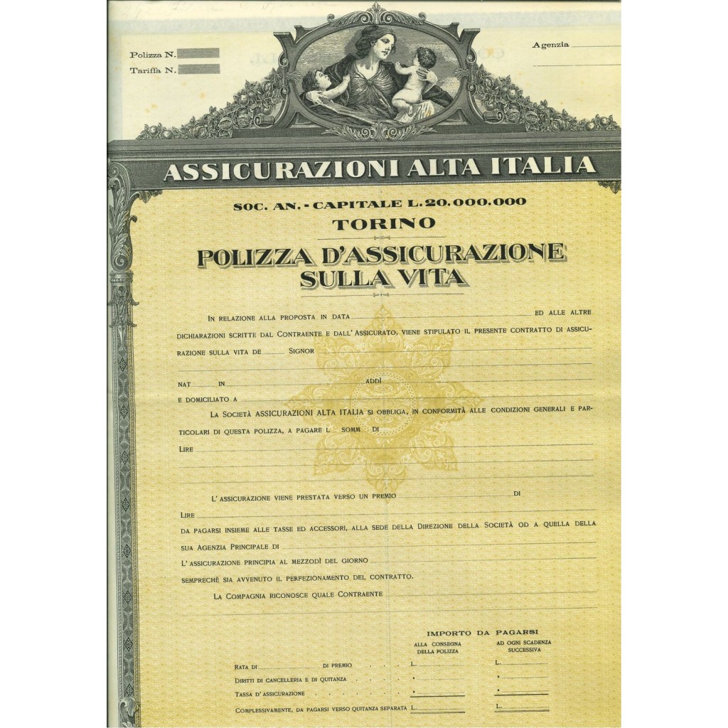 ASSICURAZIONI ALTA ITALIA - VITA - TORINO