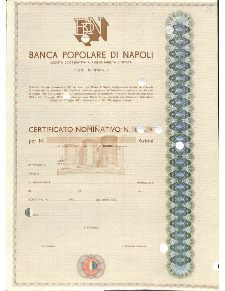 BANCA DI NAPOLI - AZIONI - 1955