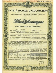 1939 - NAVALE D'ASSICURAZIONI SOC. - INCENDIO - BOLOGNA