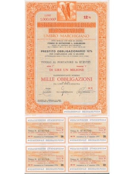 ISTIT. DI CREDITO FOND. UMBRO MARCHIGIANO 1000 OBBL. 12% 1993