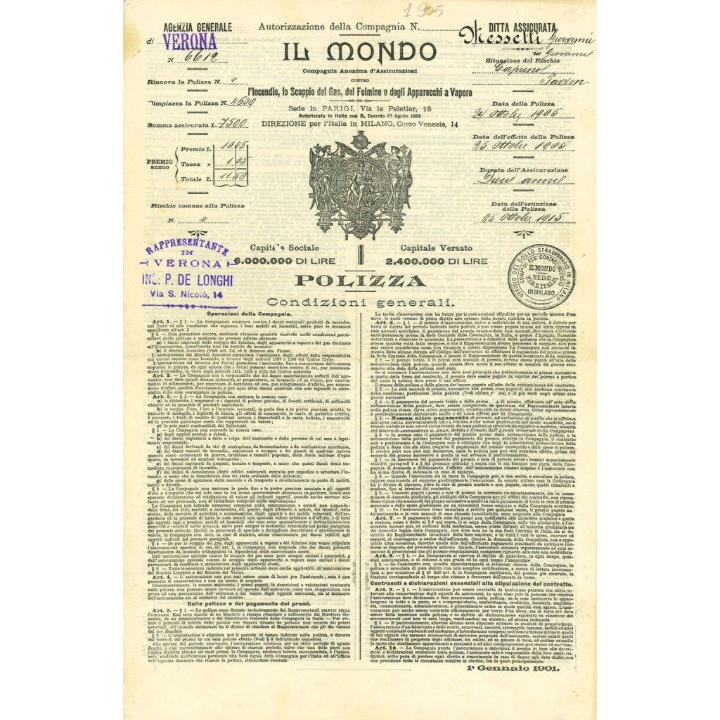 1905 - IL MONDO - INCENDIO - VERONA