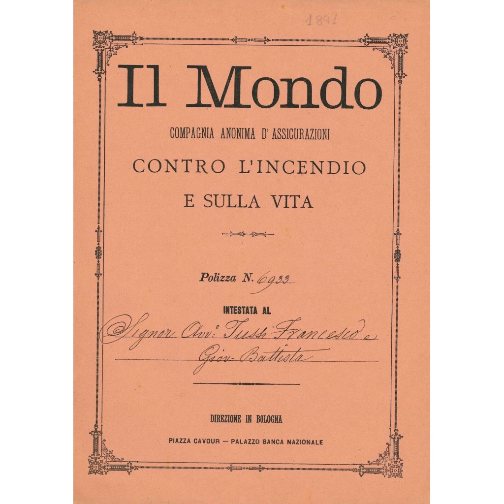 1891 - IL MONDO - INCENDIO - BOLOGNA