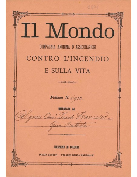 1891 - IL MONDO - INCENDIO - BOLOGNA