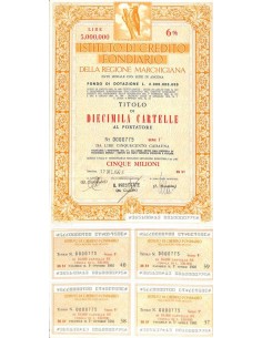 ISTIT. DI CREDITO FOND. DELLA REG. MARCHIGIANA 10000 CARTELLE. 6% 1973