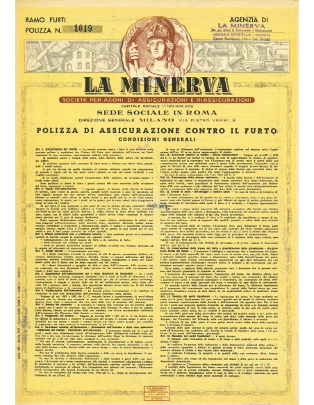 1961 - LA MINERVA - FURTO - ANCONA